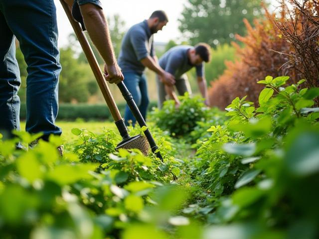 Verde Landscaping team working in a garden